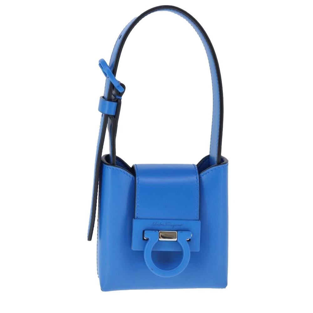 Salvatore Ferragamo Leather Gancini Handbag Blue